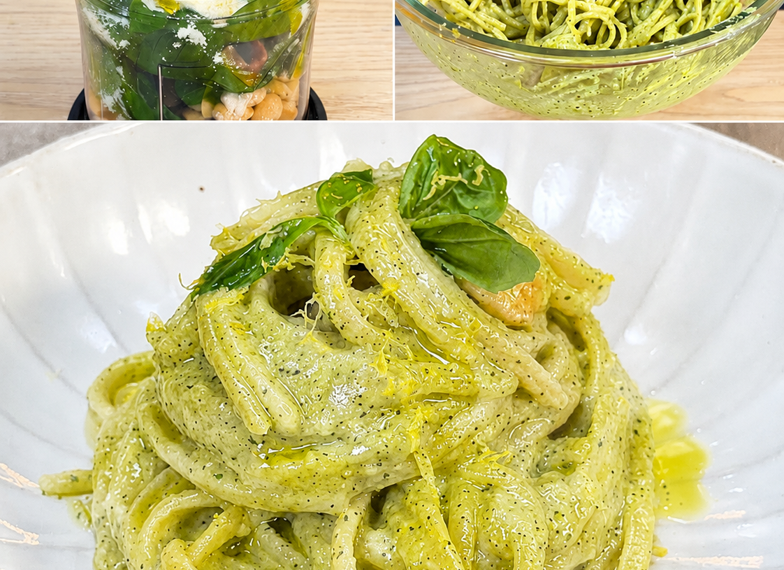 Lemon Zucchini Pesto Linguine