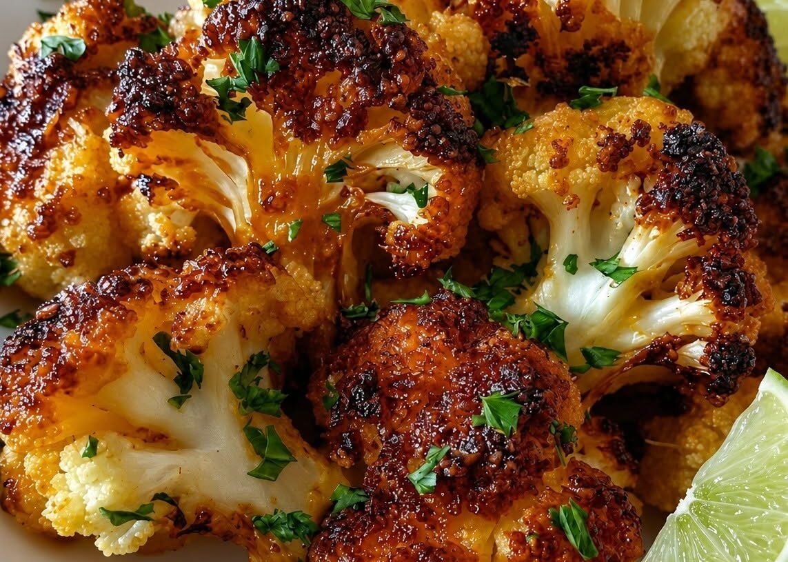 🔥 Crispy Roasted Cauliflower with Spicy Garlic & Lime