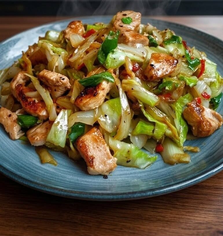 High Protein Zero-Carb Chinese Chicken & Cabbage Stir-Fry