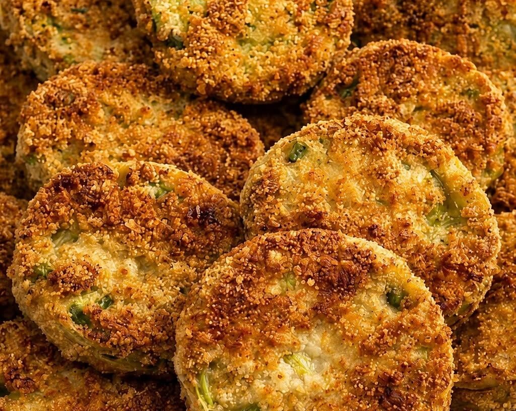 🥦 Crispy Golden Vegetable Patties with Garlic & Herb Seasoning