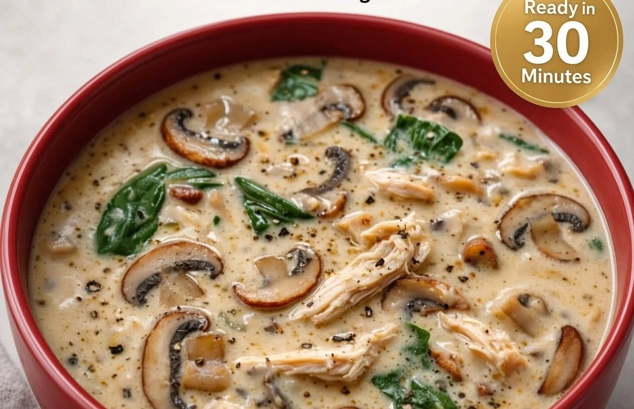 🍲 High-Protein Rotisserie Chicken Mushroom Soup
