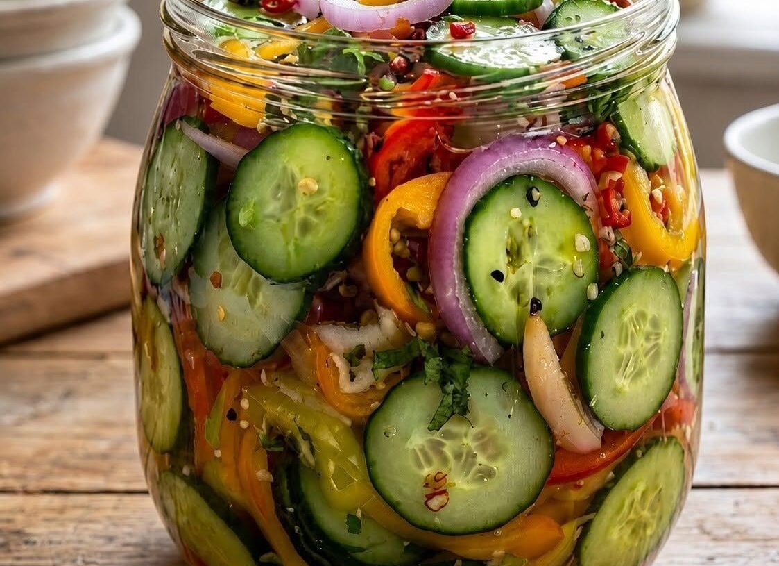 🥒🌿 Anti-Inflammatory Low-Carb Mediterranean Pickled Salad