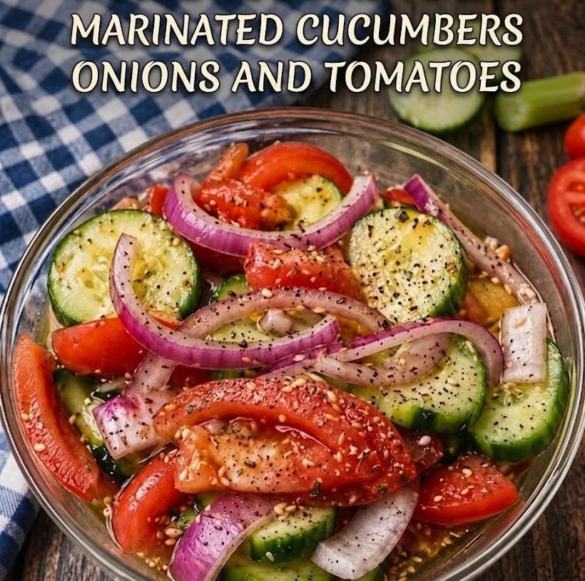 Marinated Cucumbers, Onions & Tomatoes