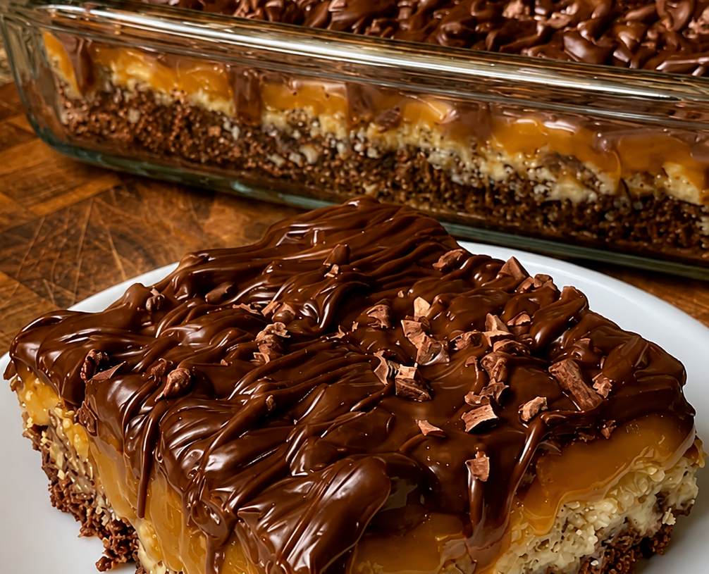 Chocolate Caramel Cheesecake Bars