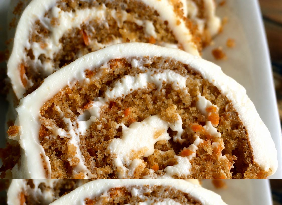 Carrot Cake Roll with Cream Cheese Filling