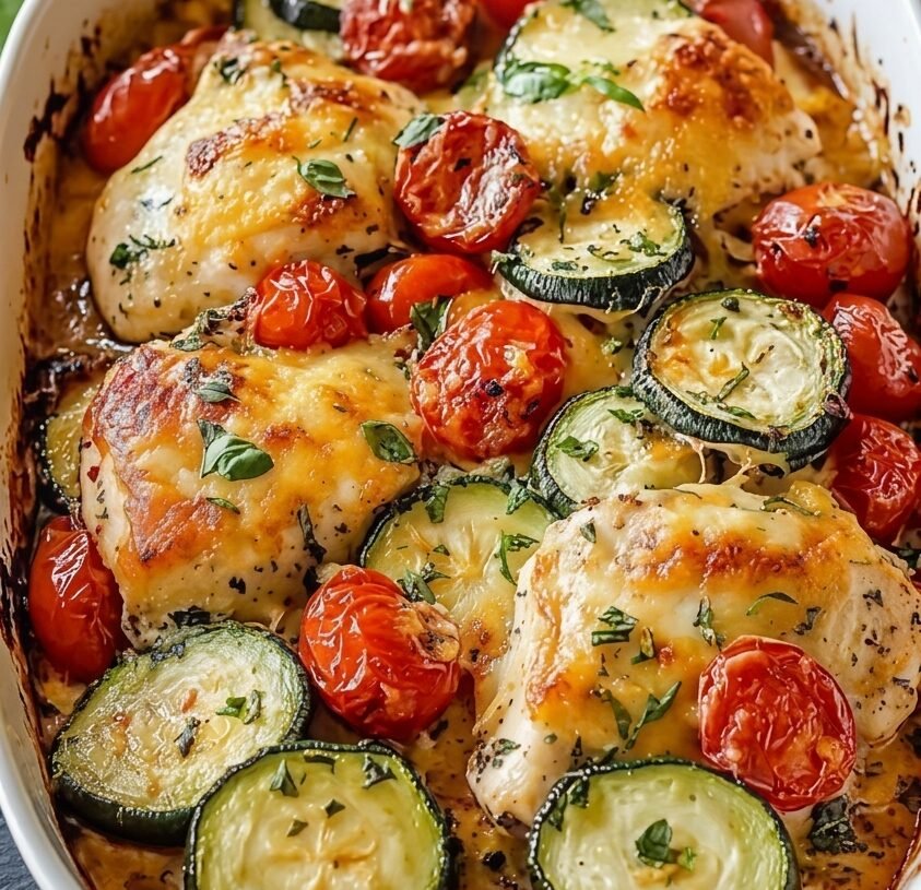 👌👌one-pan dish that combines juicy chicken, tender vegetables, and creamy feta cheese
