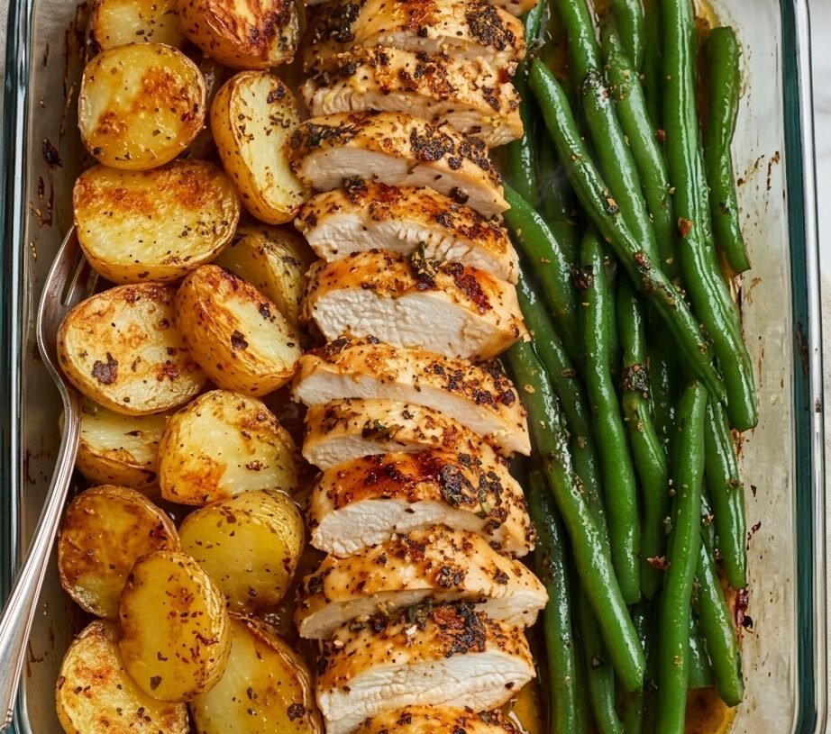 🍗 GARLIC HERB CHICKEN, POTATOES & GREEN BEANS