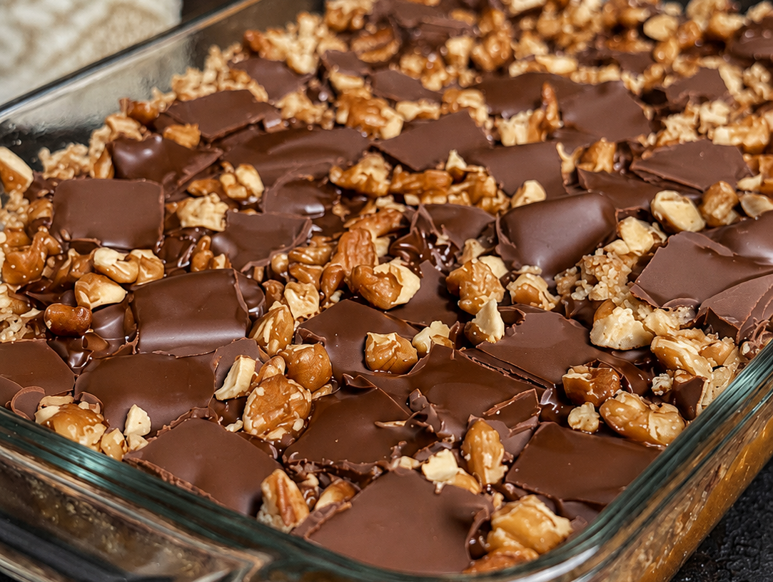 Caramel Chocolate Crunch Bars