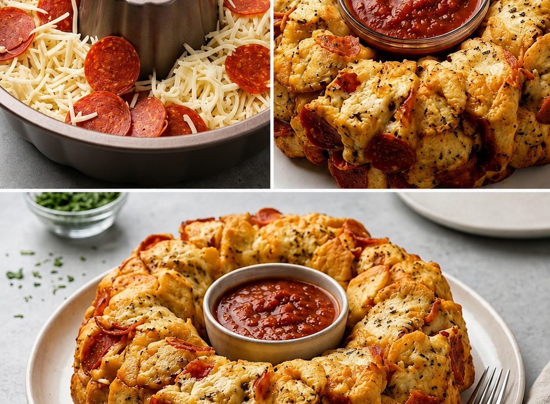 Pepperoni Pizza Pull-Apart Bread Ring
