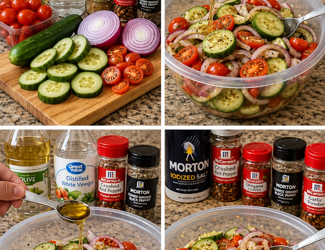Marinated Cucumber, Onion, and Tomato Salad
