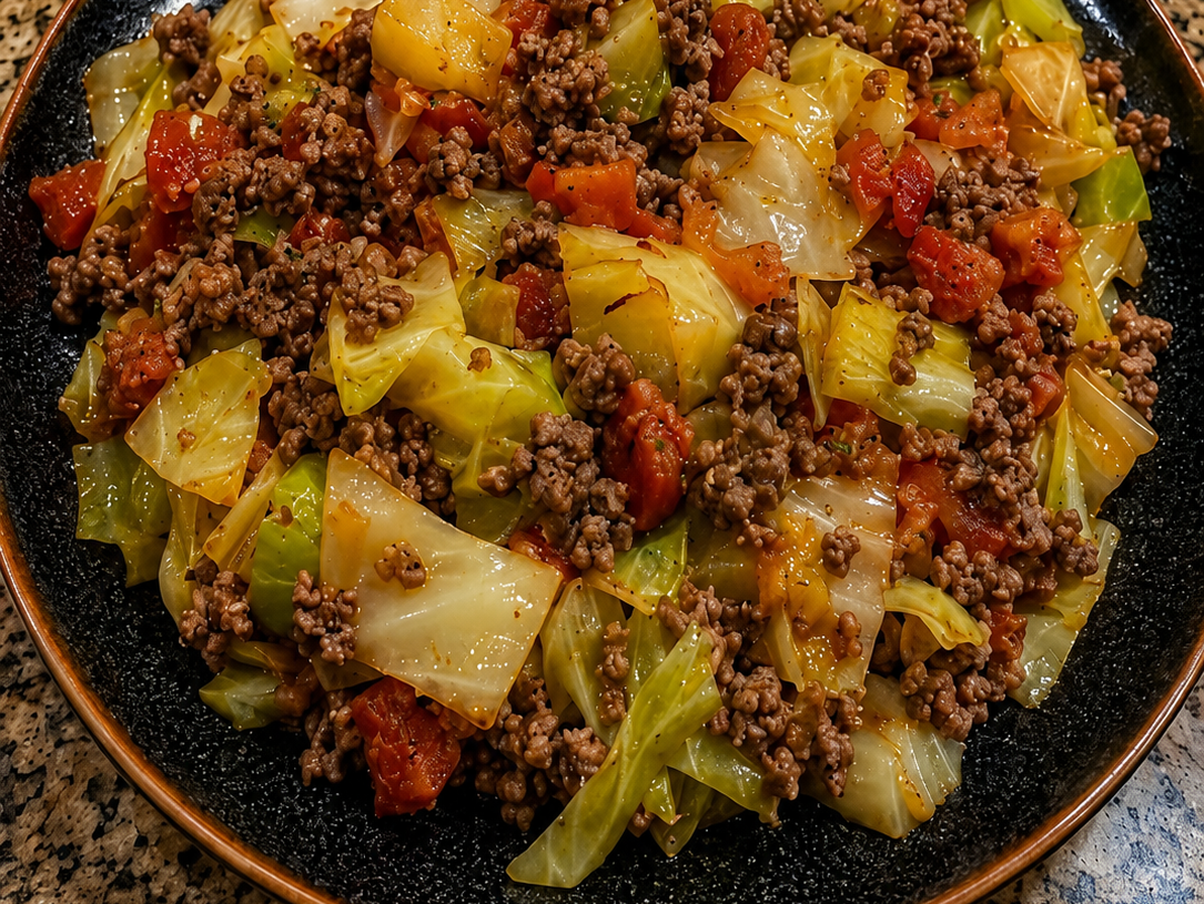 Ground Beef and Chopped Cabbage
