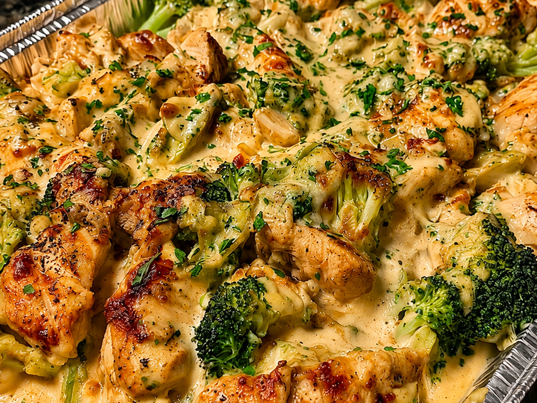 Broccoli and Chicken in a Creamy Sauce Casserole