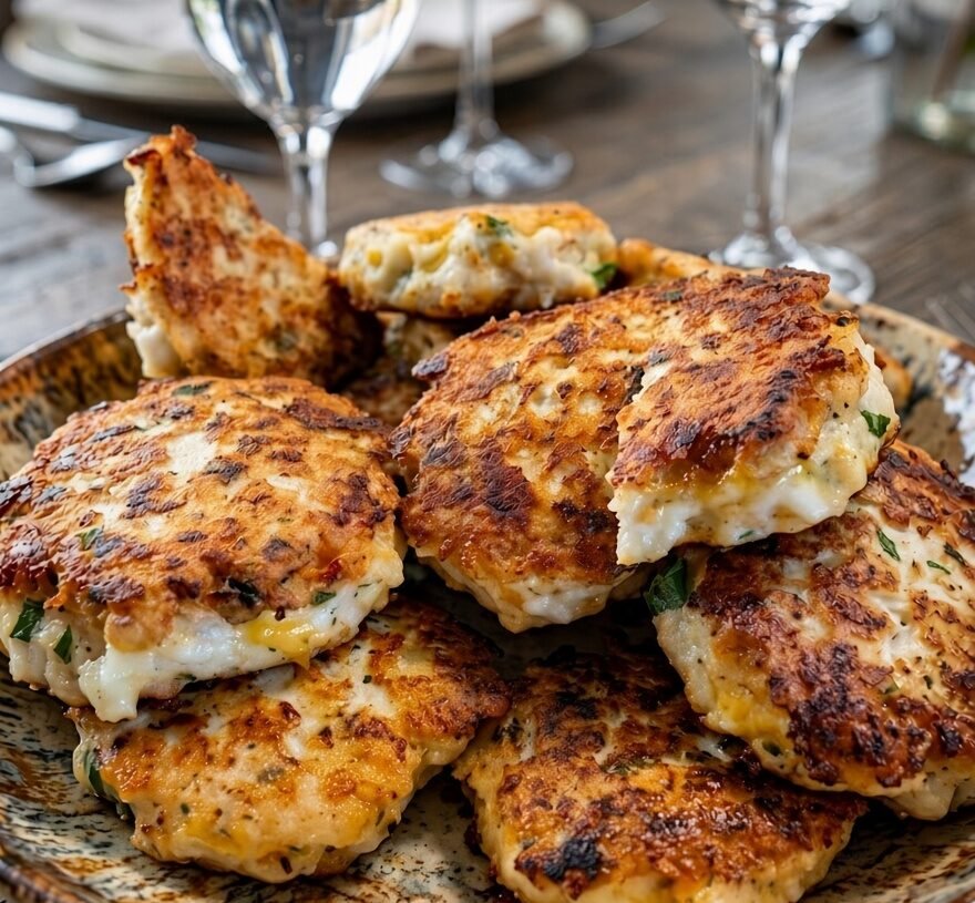 CHEESY CHICKEN FRITTERS