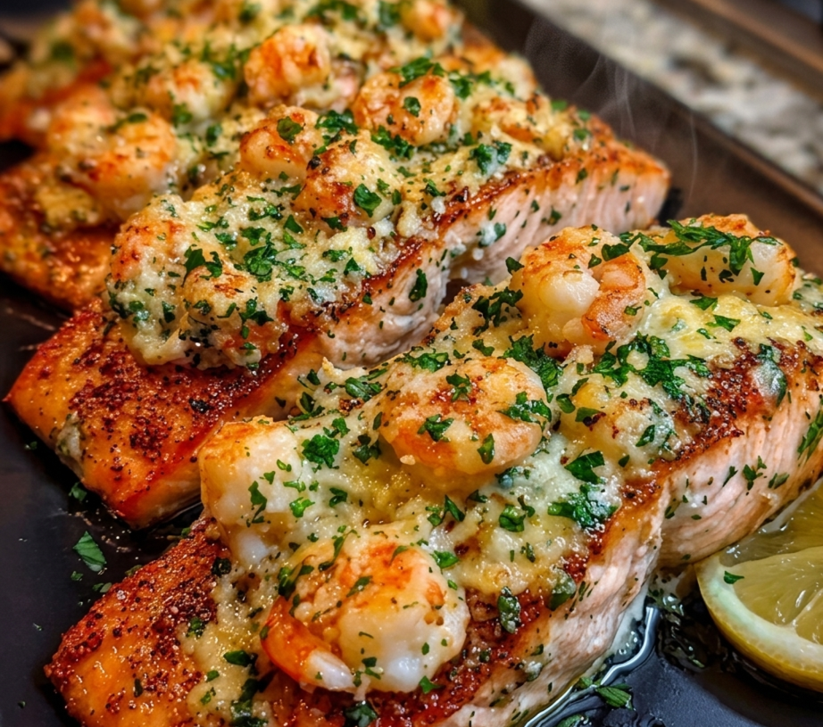 Elegant Crab and Shrimp Stuffed Salmon Recipe