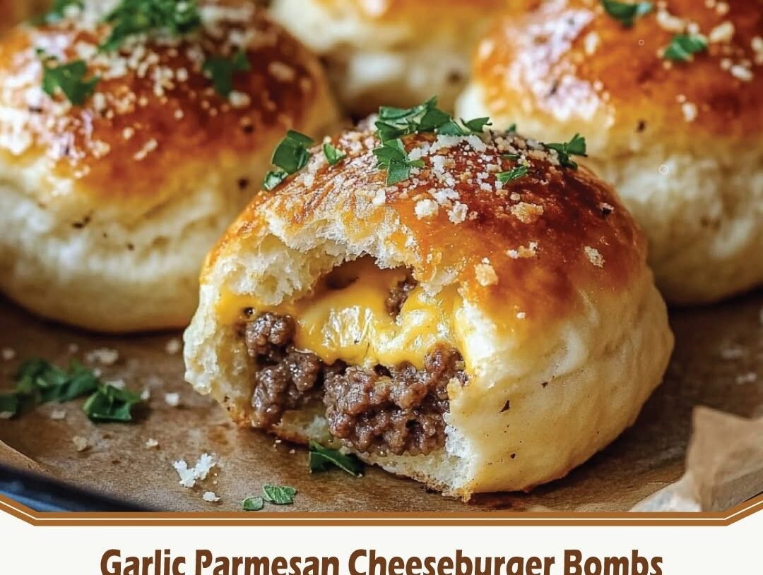 Garlic Parmesan Cheeseburger Bombs