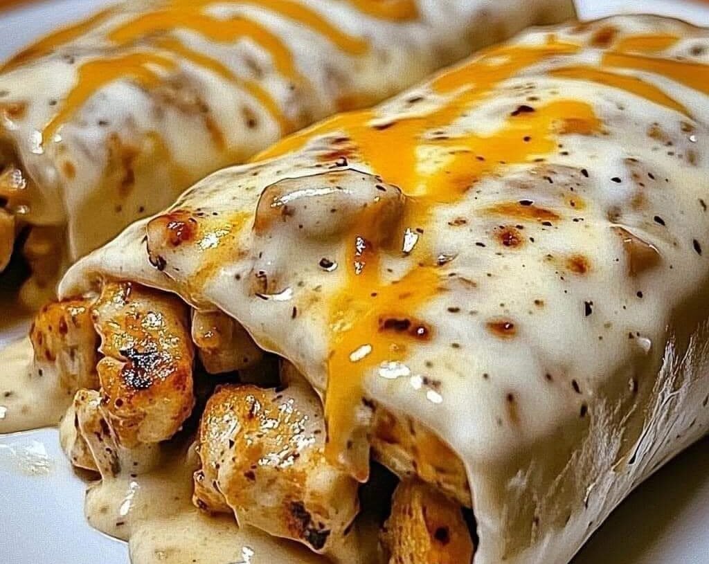 Creamy Cheesy Chicken Tortilla Wraps