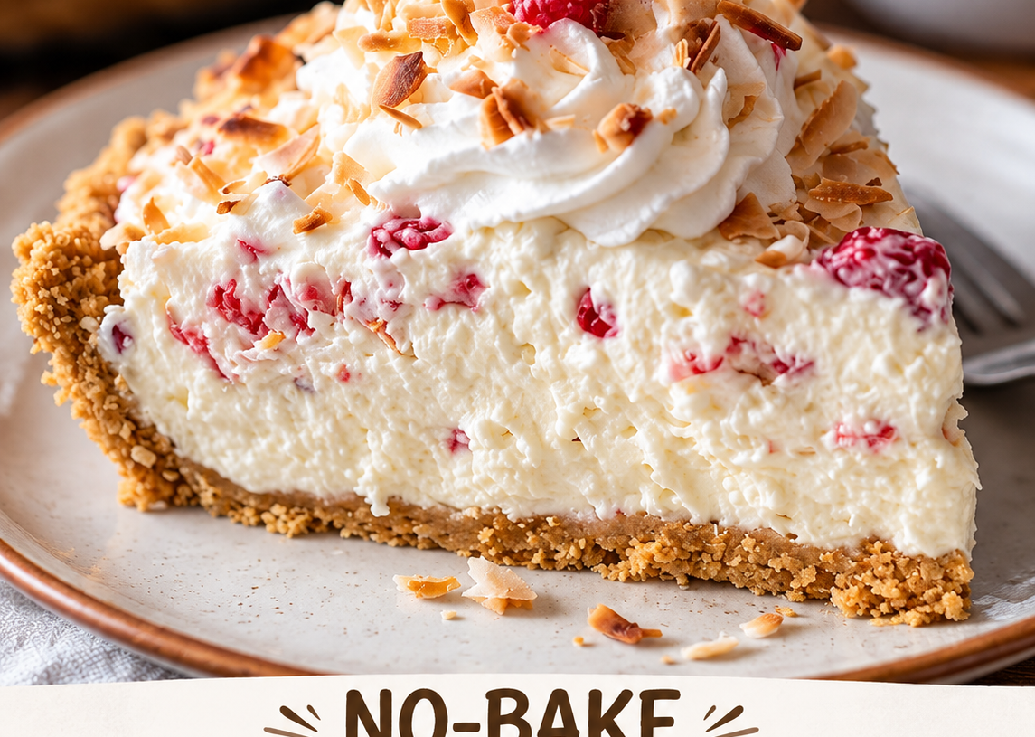 Raspberry Coconut Cream Pie