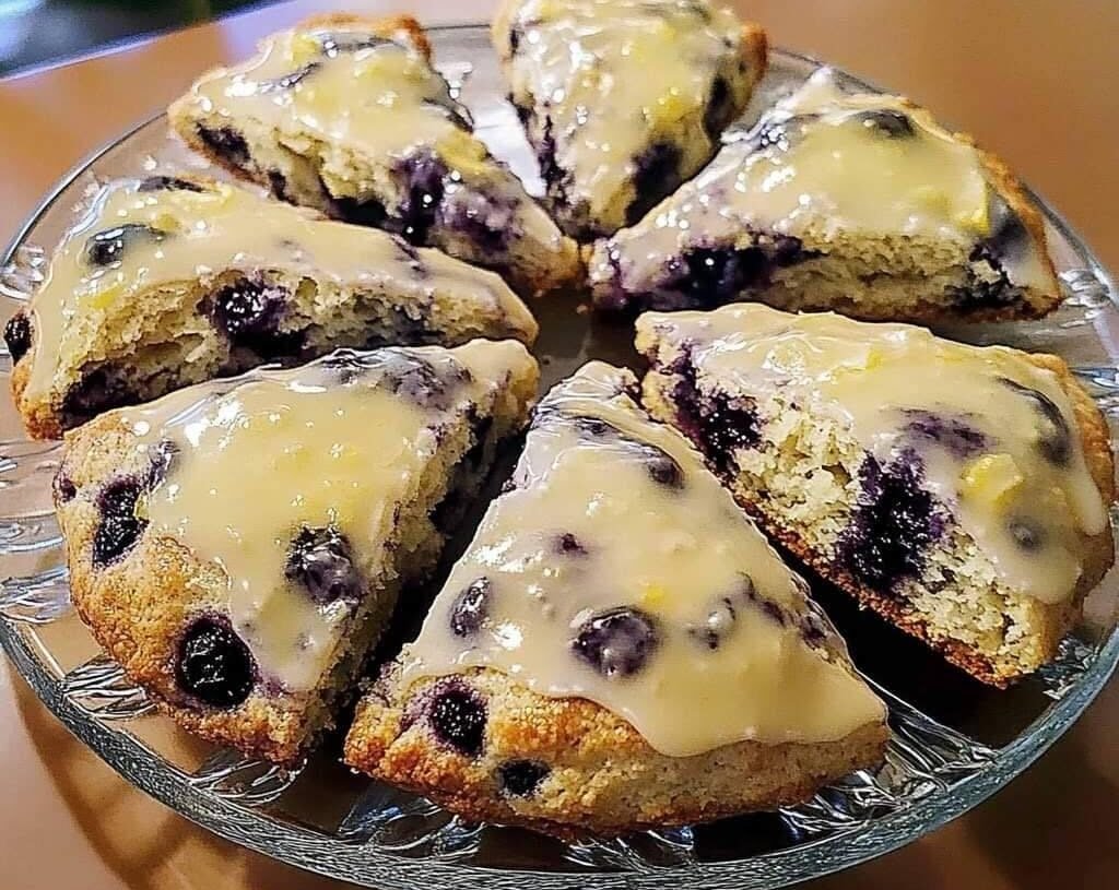 Glazed Lemon Blueberry Scones