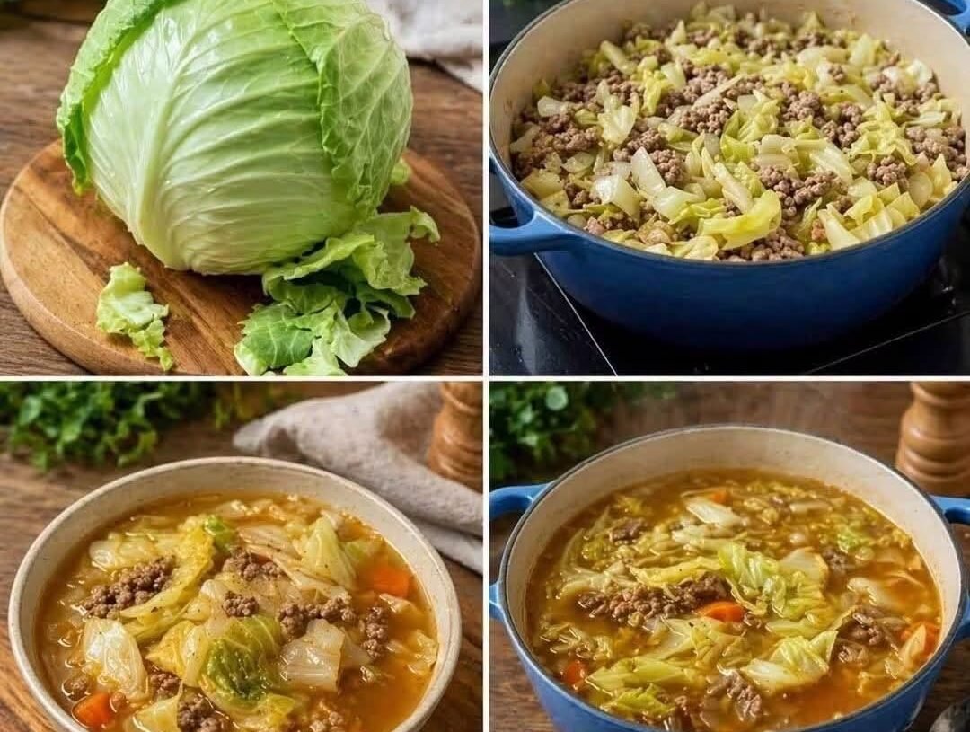 Hearty Cabbage & Ground Beef Soup