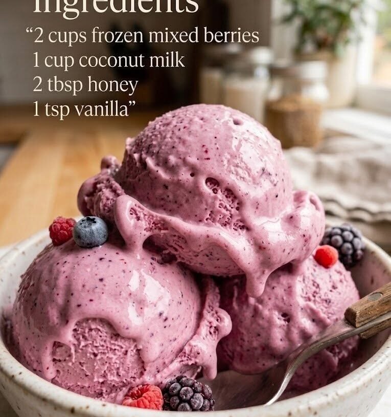 Mixed Berry Coconut Ice Cream