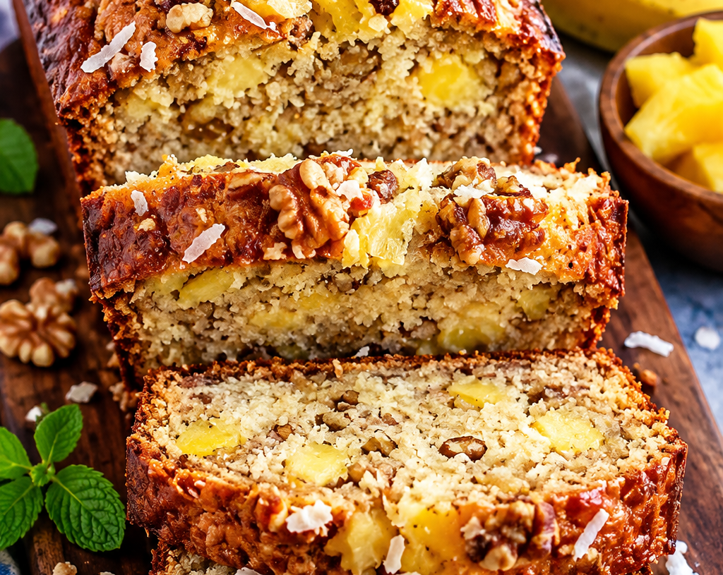 🍌🍍 No-Sugar Banana Pineapple Bread