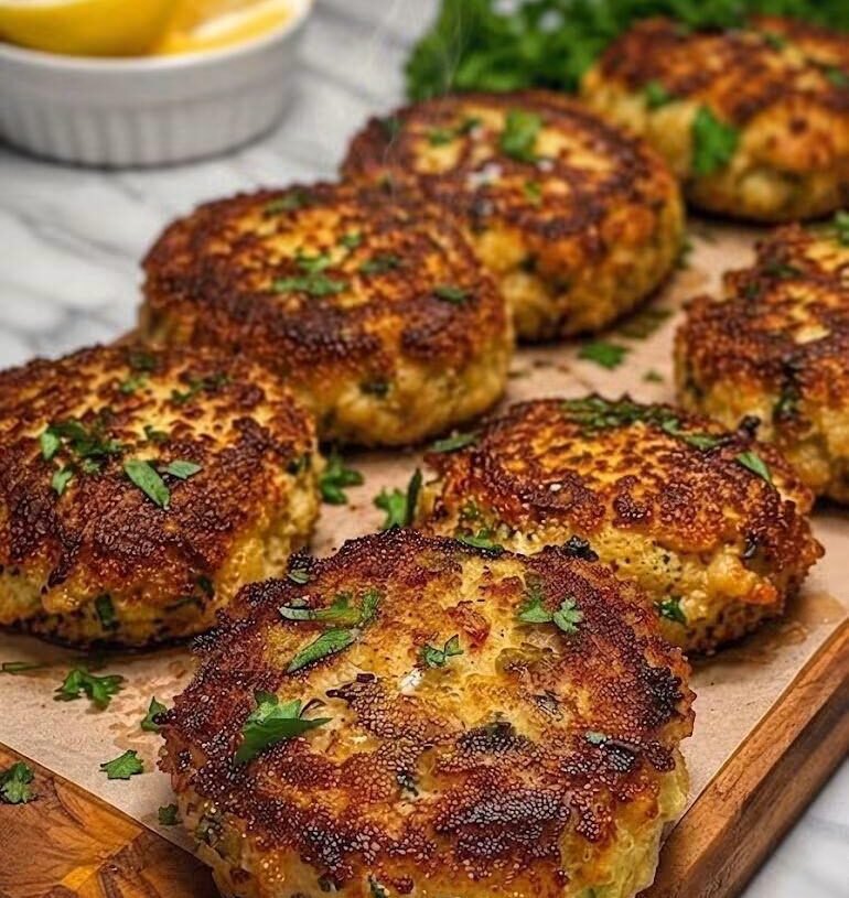 🌱🍋 Vegan Lemon Garlic Chickpea Cakes