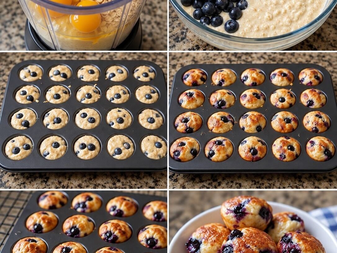 🫐🥞 Fluffy Blueberry Cottage Cheese Pancake Bites