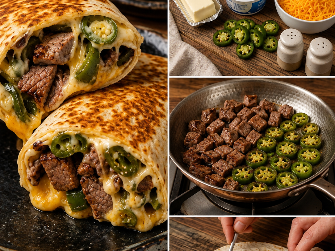 Creamy Jalapeño Popper Steak Wraps