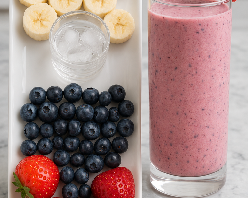 Banana Blueberry Strawberry Smoothie
