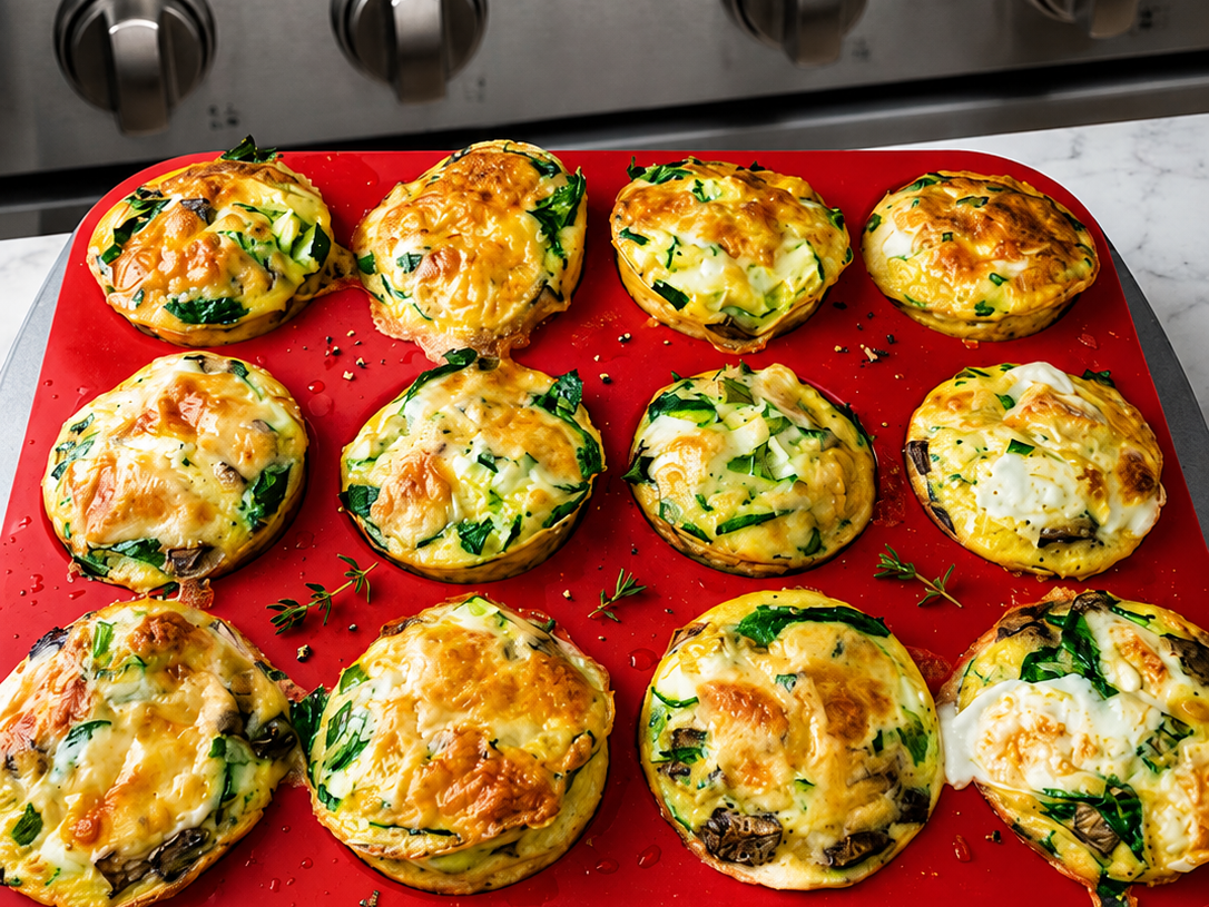 Spinach, Mushroom & Cheese Egg Muffins