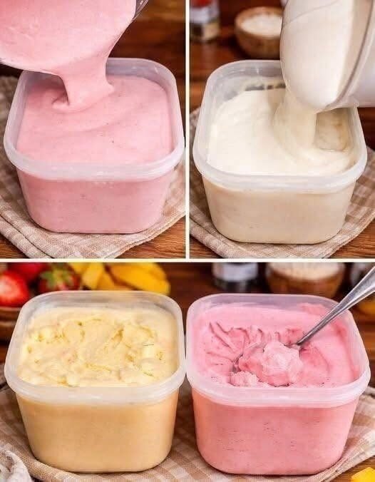 Homemade Strawberry & Vanilla Ice Cream 🍓🍨